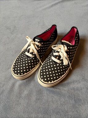Keds Black & White Polka Dot Canvas Sneakers Women’s Size 8